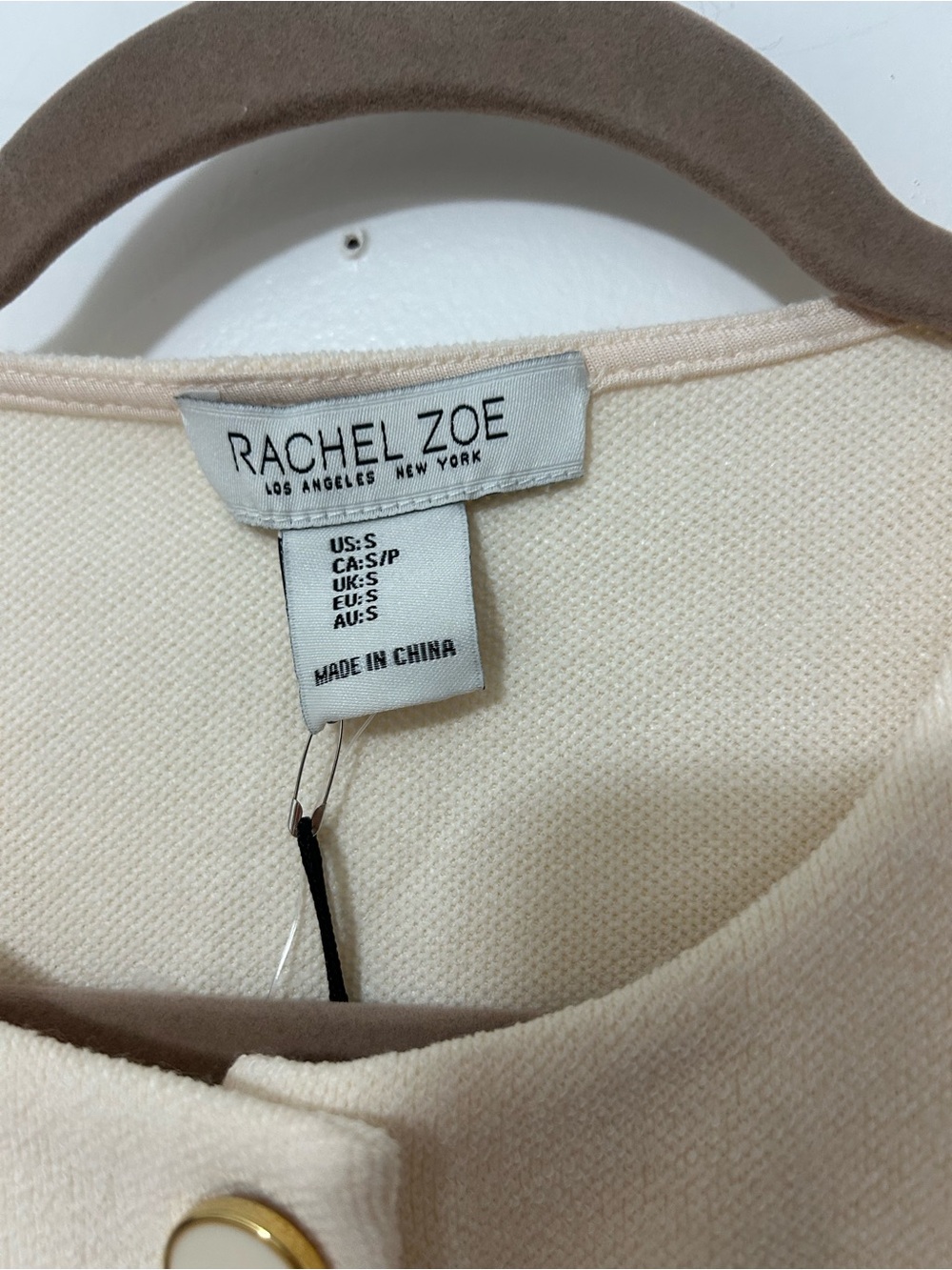 Rachel Zoe Cream Sleeveless Button-Front Knit Shell - Picture 3 of 3